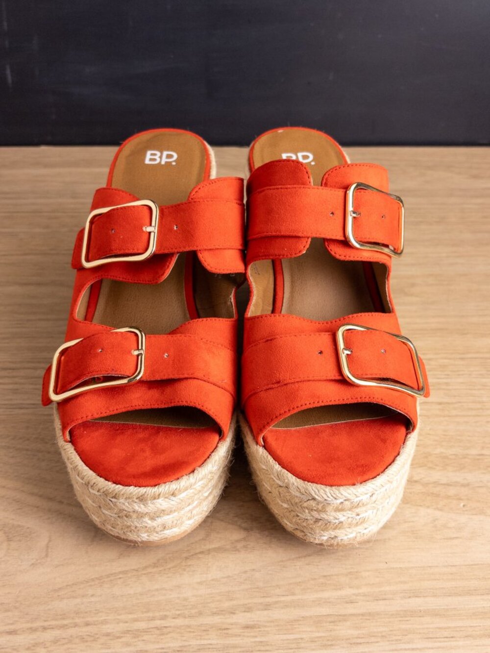 BP Espadrille Platform Wedge Slide Sandals Womens 10M